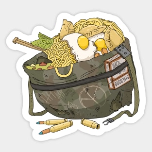 vietnam war helmet with food. Sticker